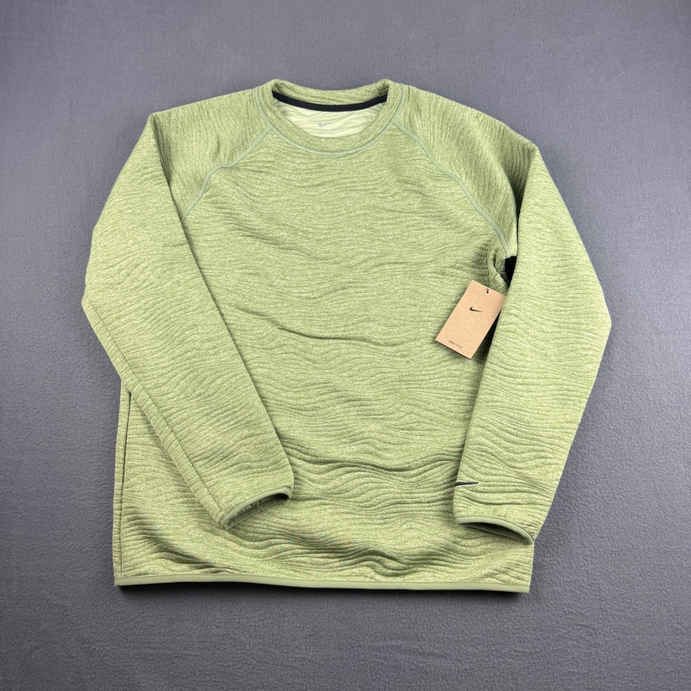 Nike Shirt Men's M Green Golf Dri-Fit ADV Crewneck Sweatshirt FD5835-386 NEW